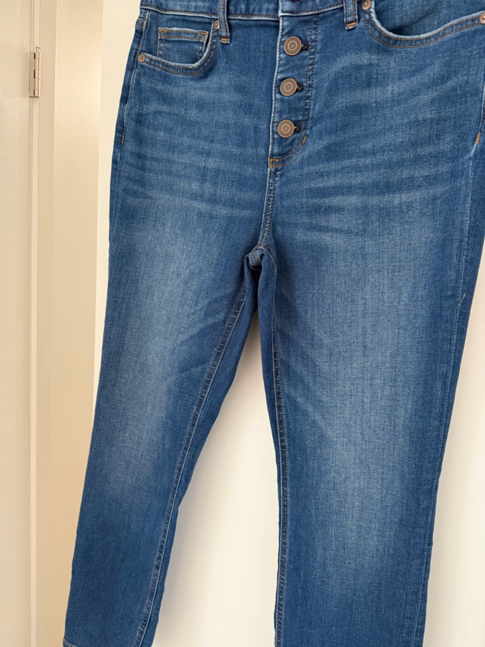 LC Lauren Conrad Blue Skinny Button-Fly Jeans